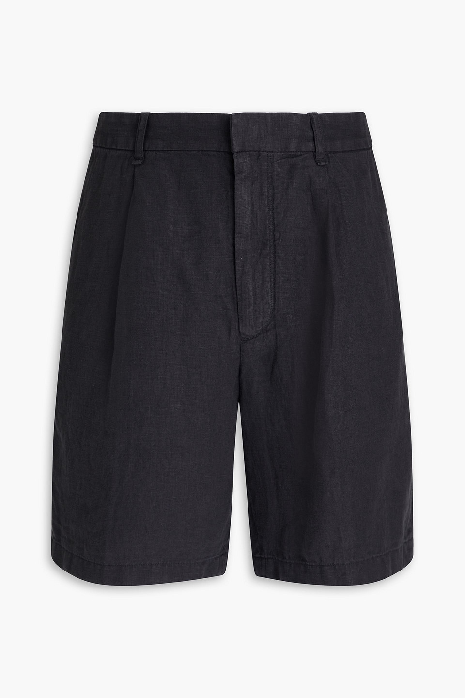 Rag & Bone Elliot Shorts Aus Leinen Mit Falten In Schwarz