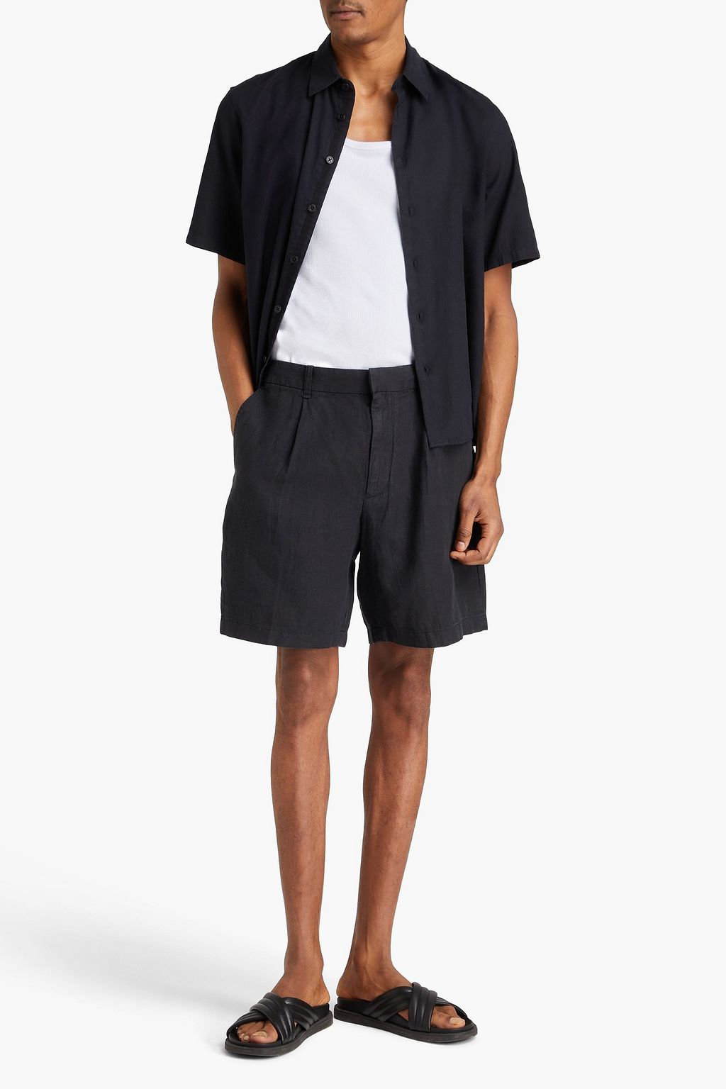 RAG & BONE شورت "إليوت" من الكتان بكسرات