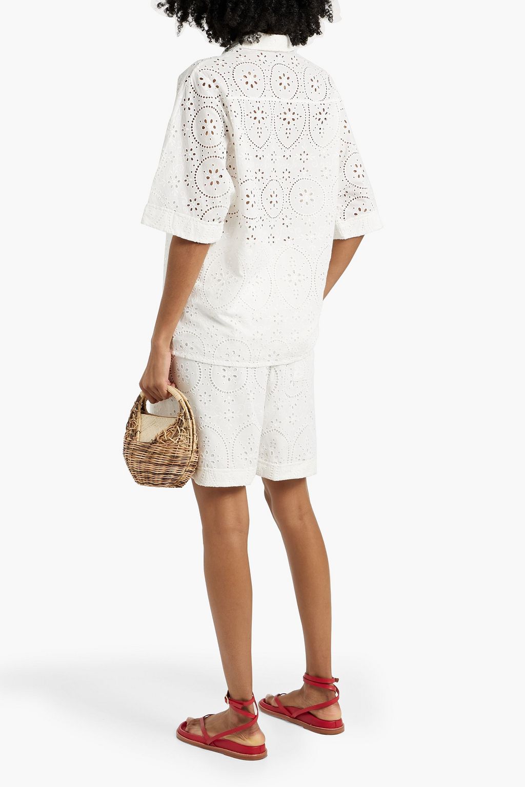 CHARO RUIZ IBIZA Broderie anglaise cotton-blend shirt