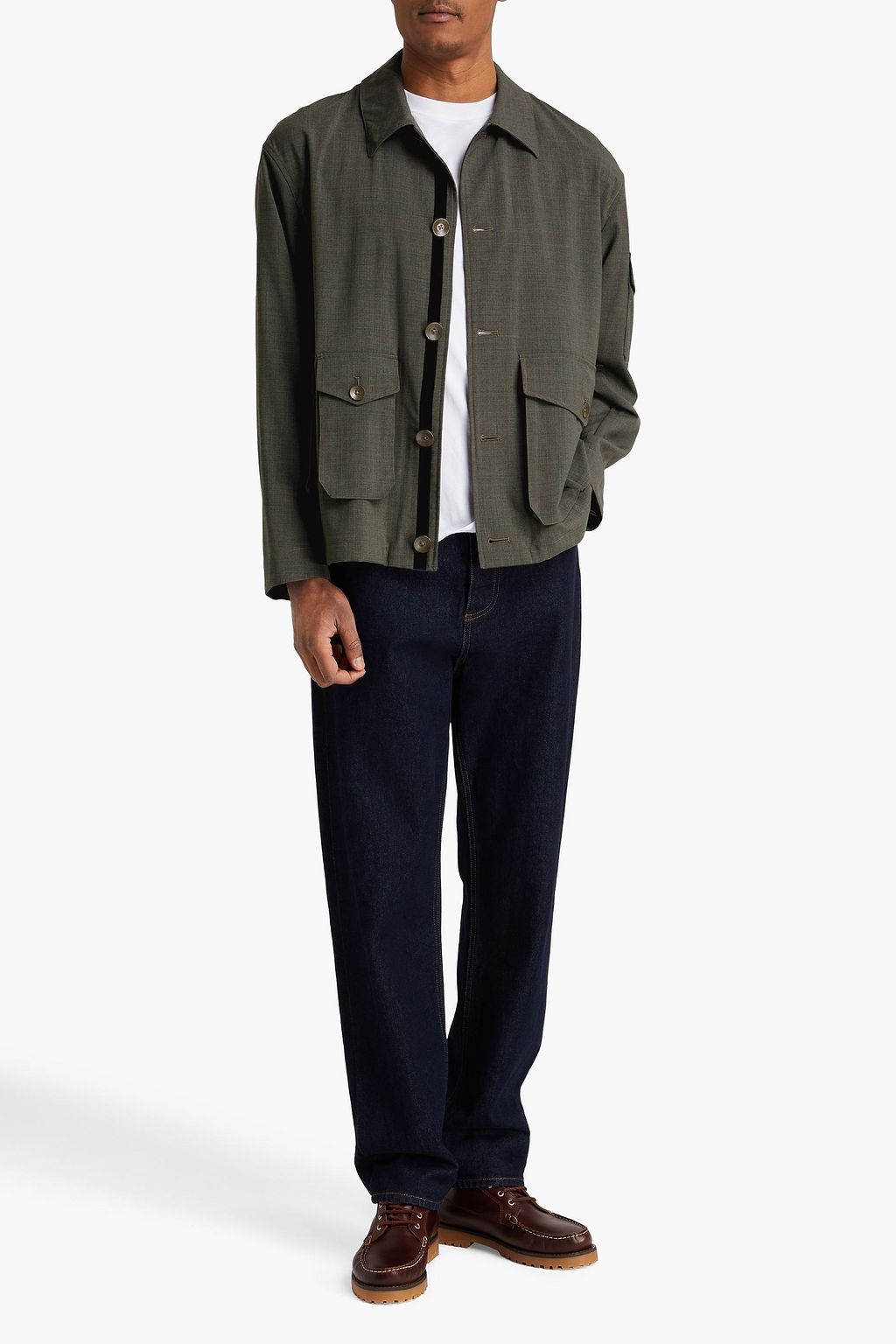 RAG & BONE قميص خارجي "كيد" مصنوع من مزيج الصوف