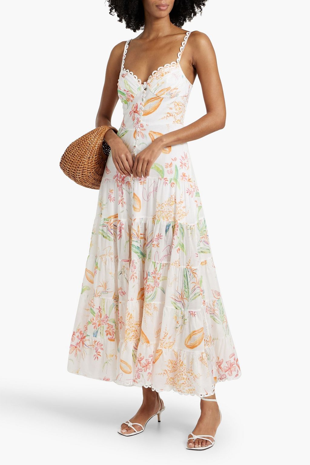 CHARO RUIZ IBIZA Melia floral-print cotton-blend voile maxi dress