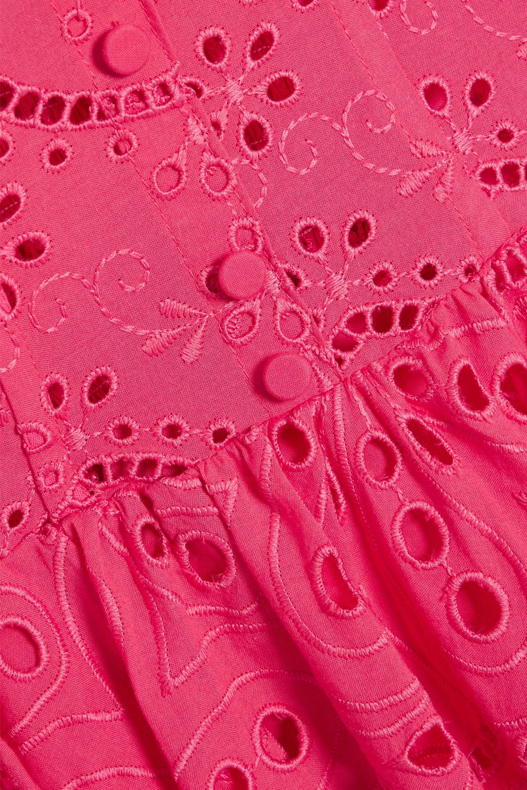 CHARO RUIZ IBIZA Yara pleated broderie anglaise cotton-blend mini dress