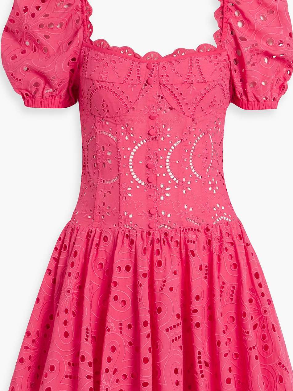 yara broderie anglaise cotton-blend mini dress
