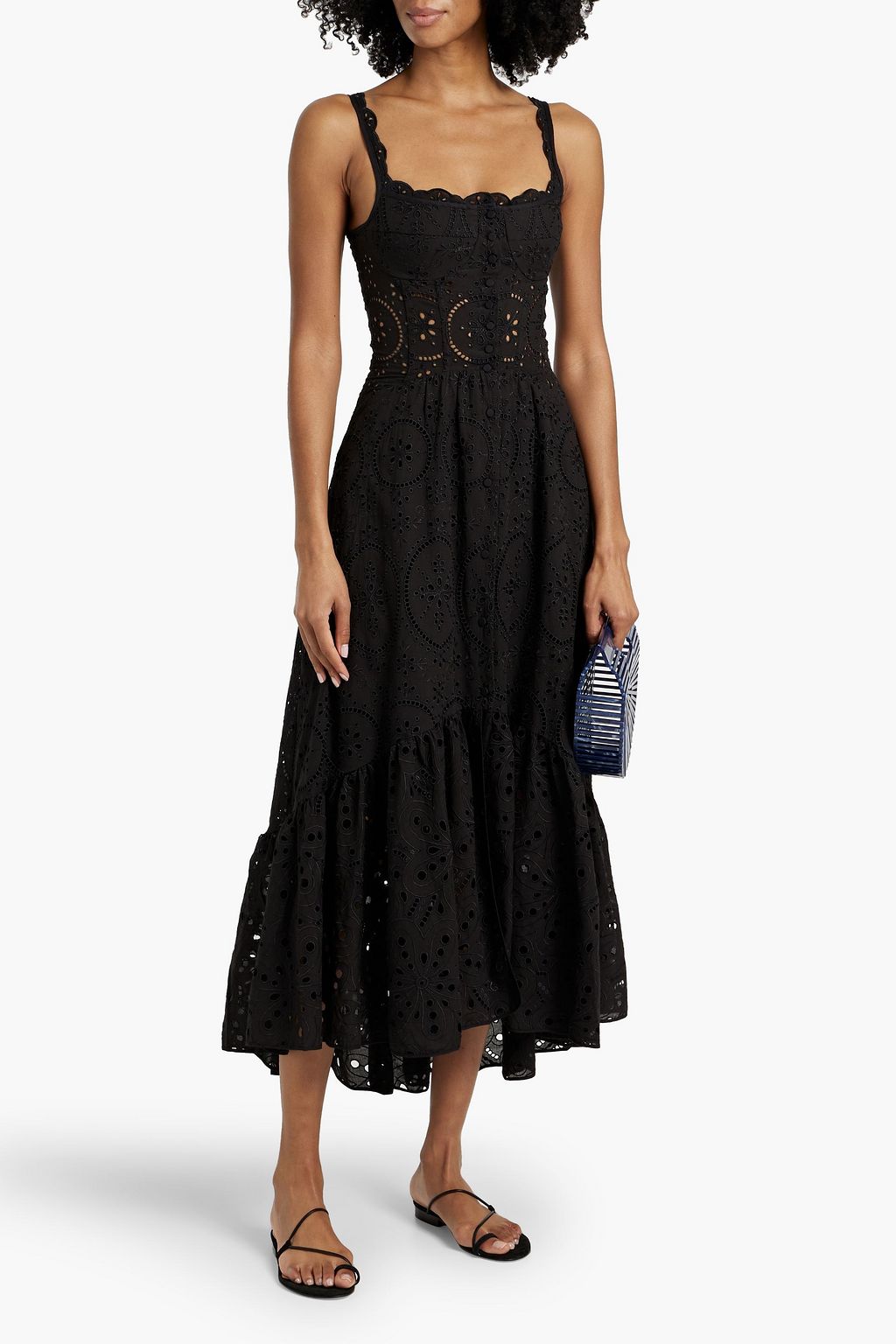 CHARO RUIZ IBIZA Irene tiered broderie anglaise cotton-blend maxi dress