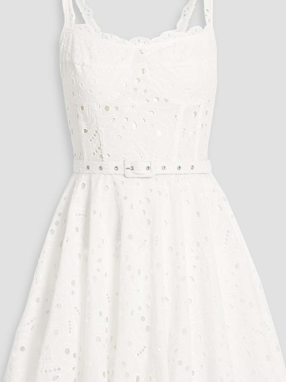 nina broderie anglaise cotton-blend mini dress