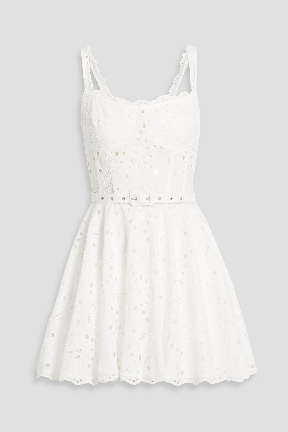 Nina broderie anglaise cotton-blend mini dress