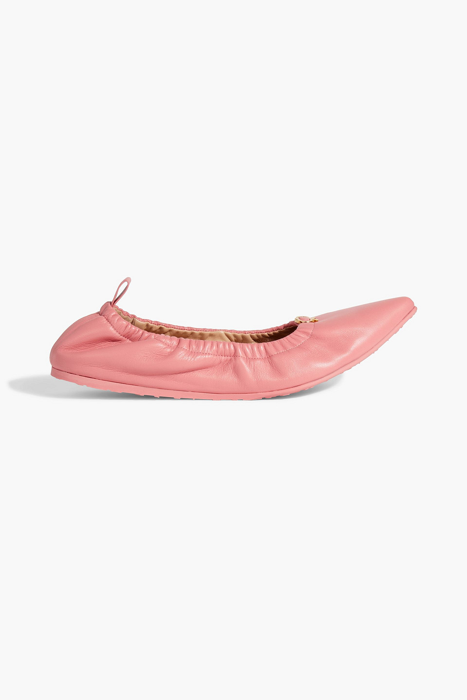 Gianvito Rossi Alina Leather Point-toe Flats In Bubblegum