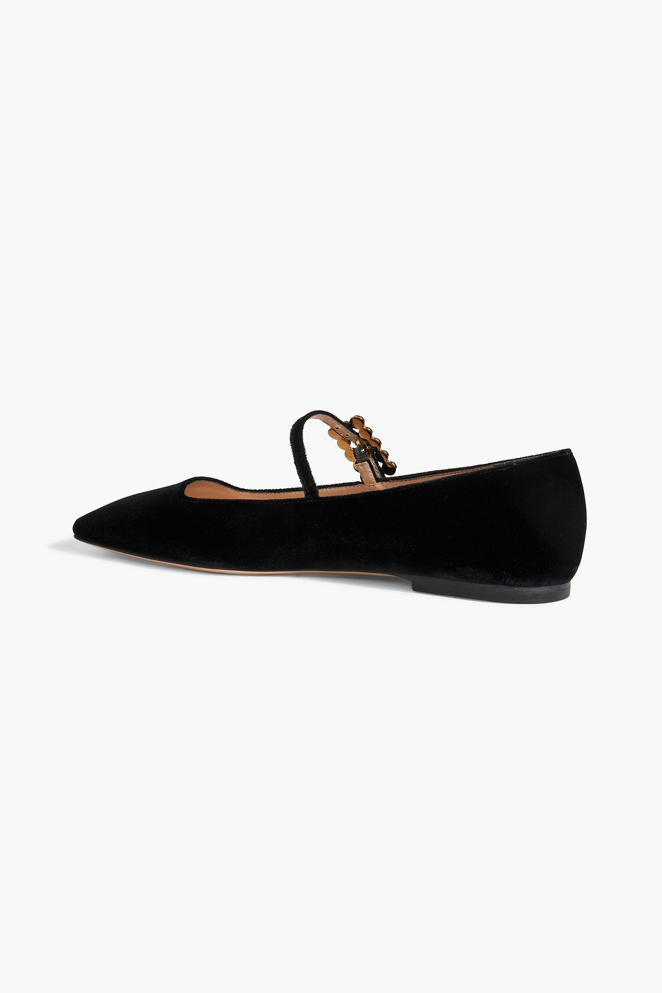 Gianvito Rossi Wondy Velvet Ballet Flats In Black