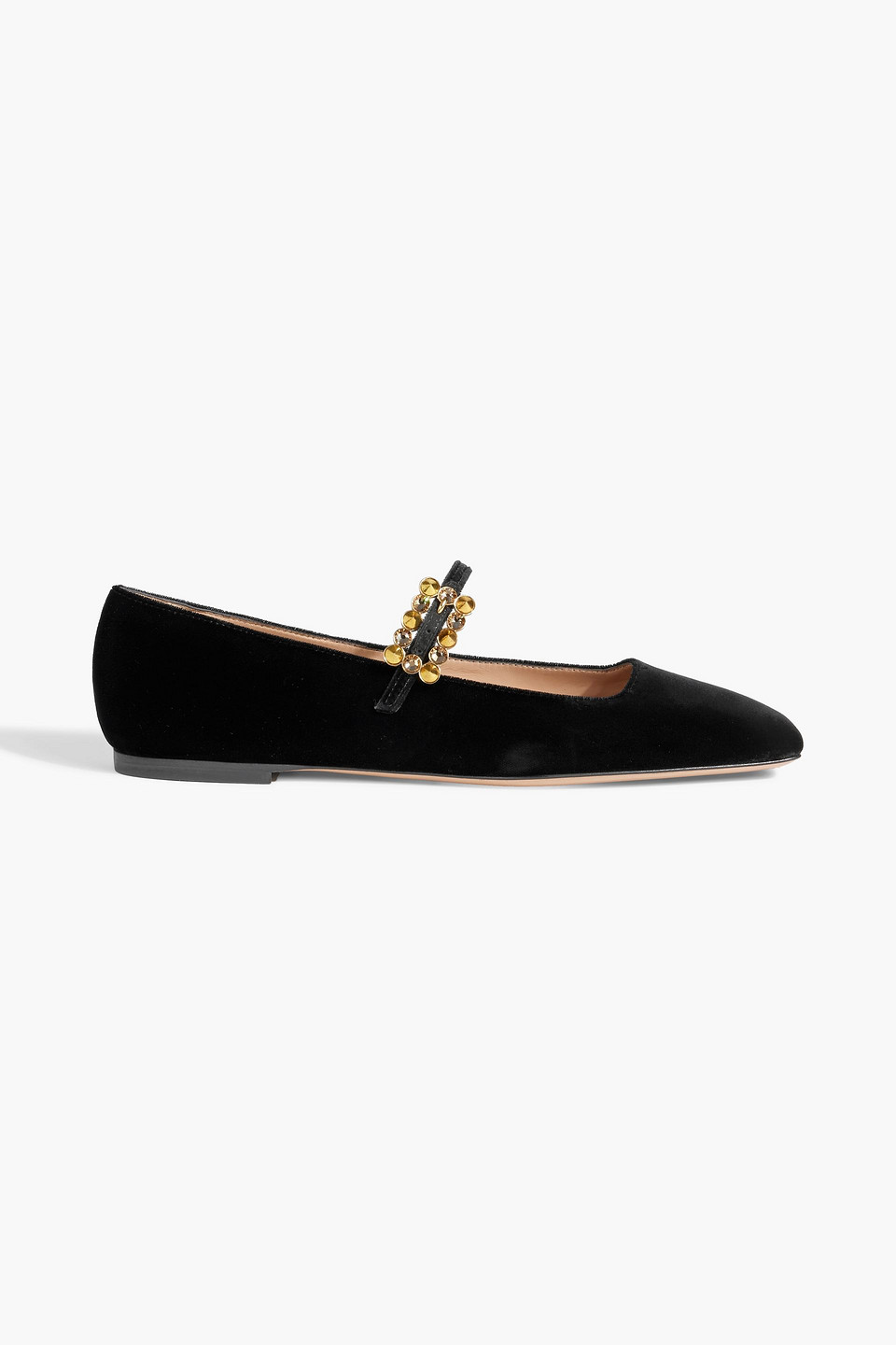 Gianvito Rossi Wondy Velvet Ballet Flats In Black