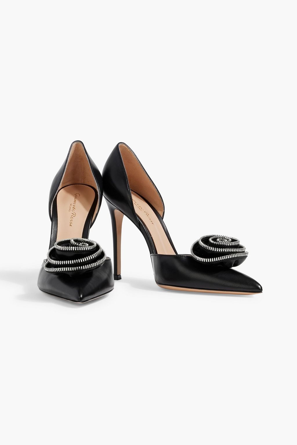 GIANVITO ROSSI Karina appliquéd leather pumps