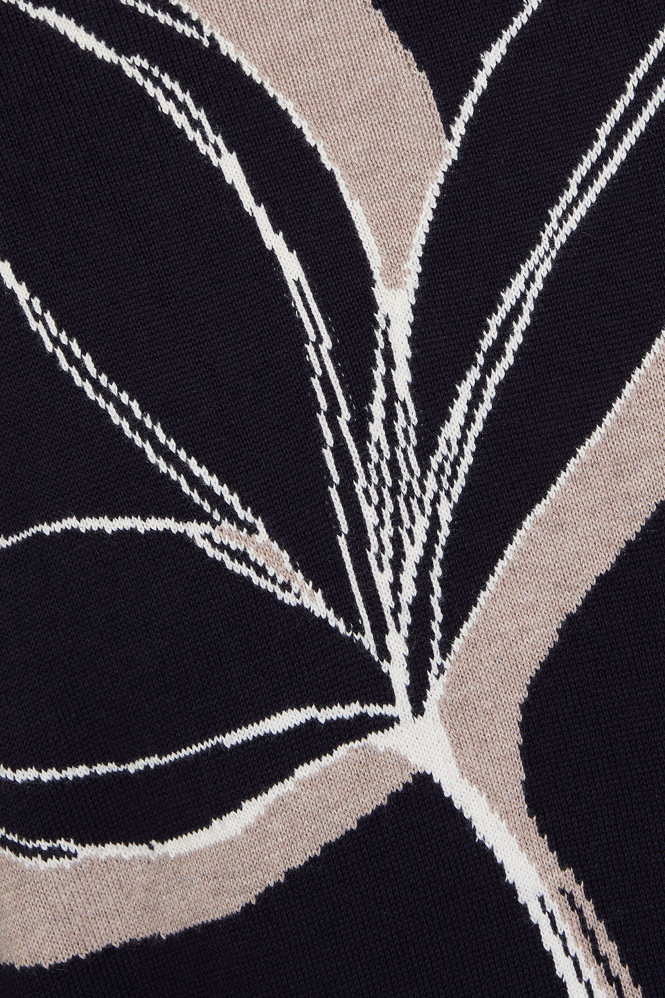 GIORGIO ARMANI INTARSIA COTTON AND CASHMERE-BLEND SWEATER