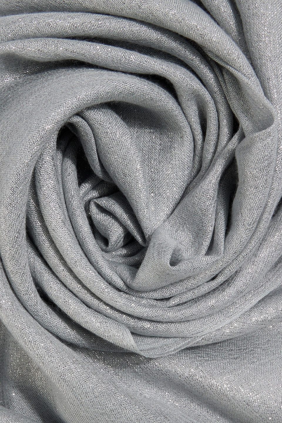 Brunello Cucinelli Metallic Cashmere-blend Scarf In Silver