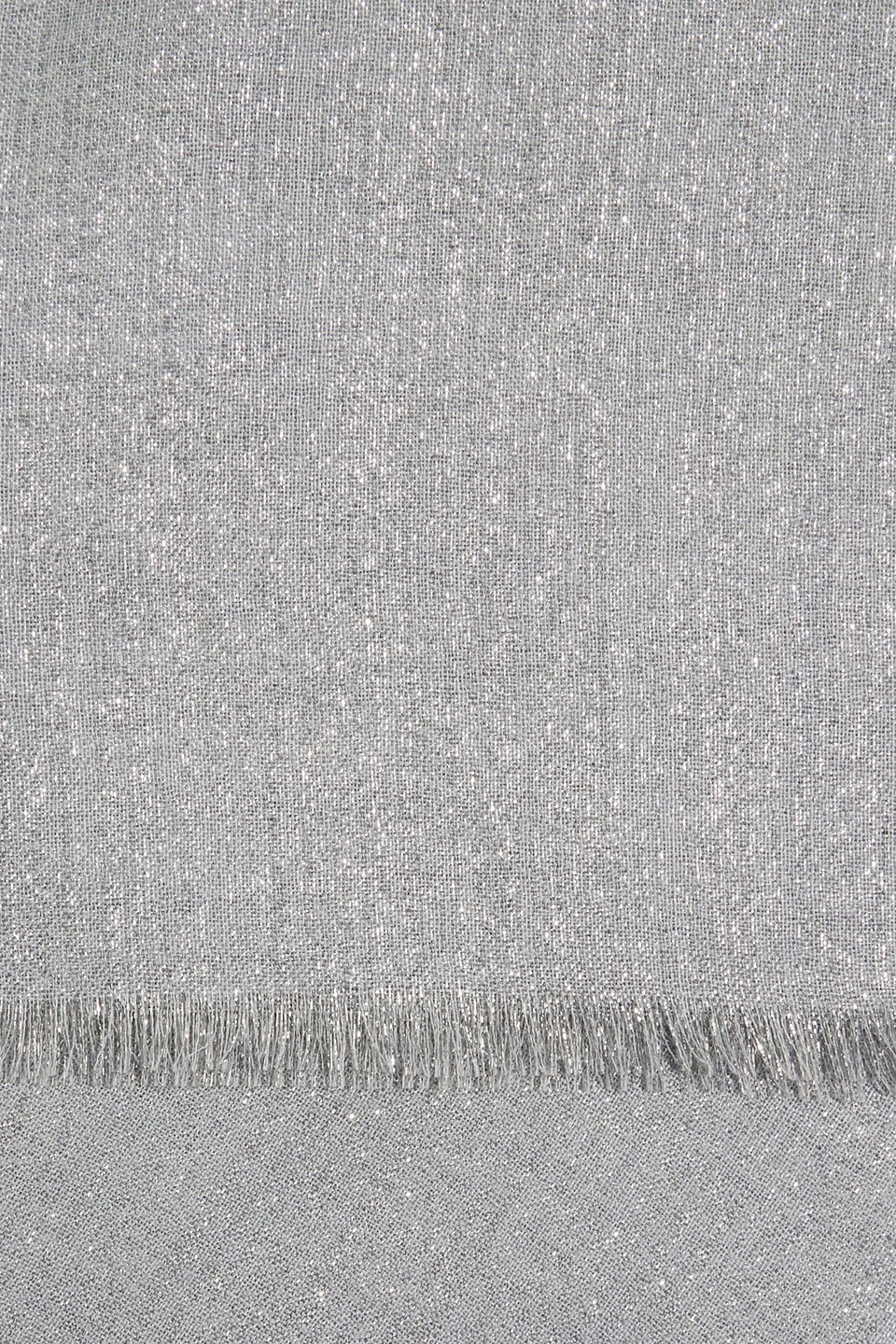 Brunello Cucinelli Metallic Cashmere-blend Scarf In Silver