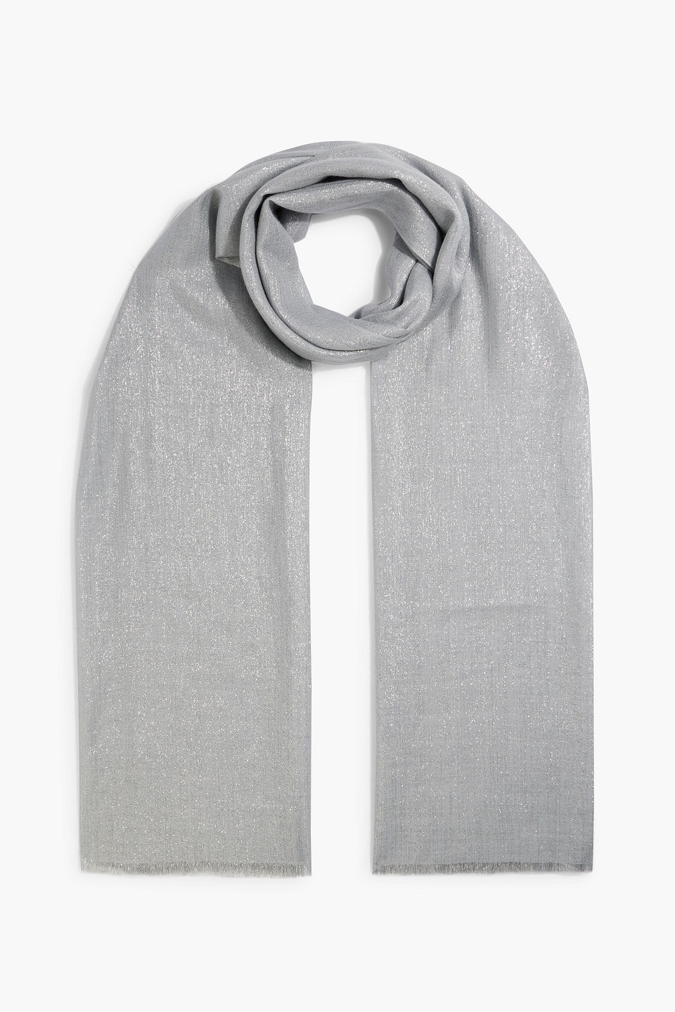Metallic cashmere-blend scarf