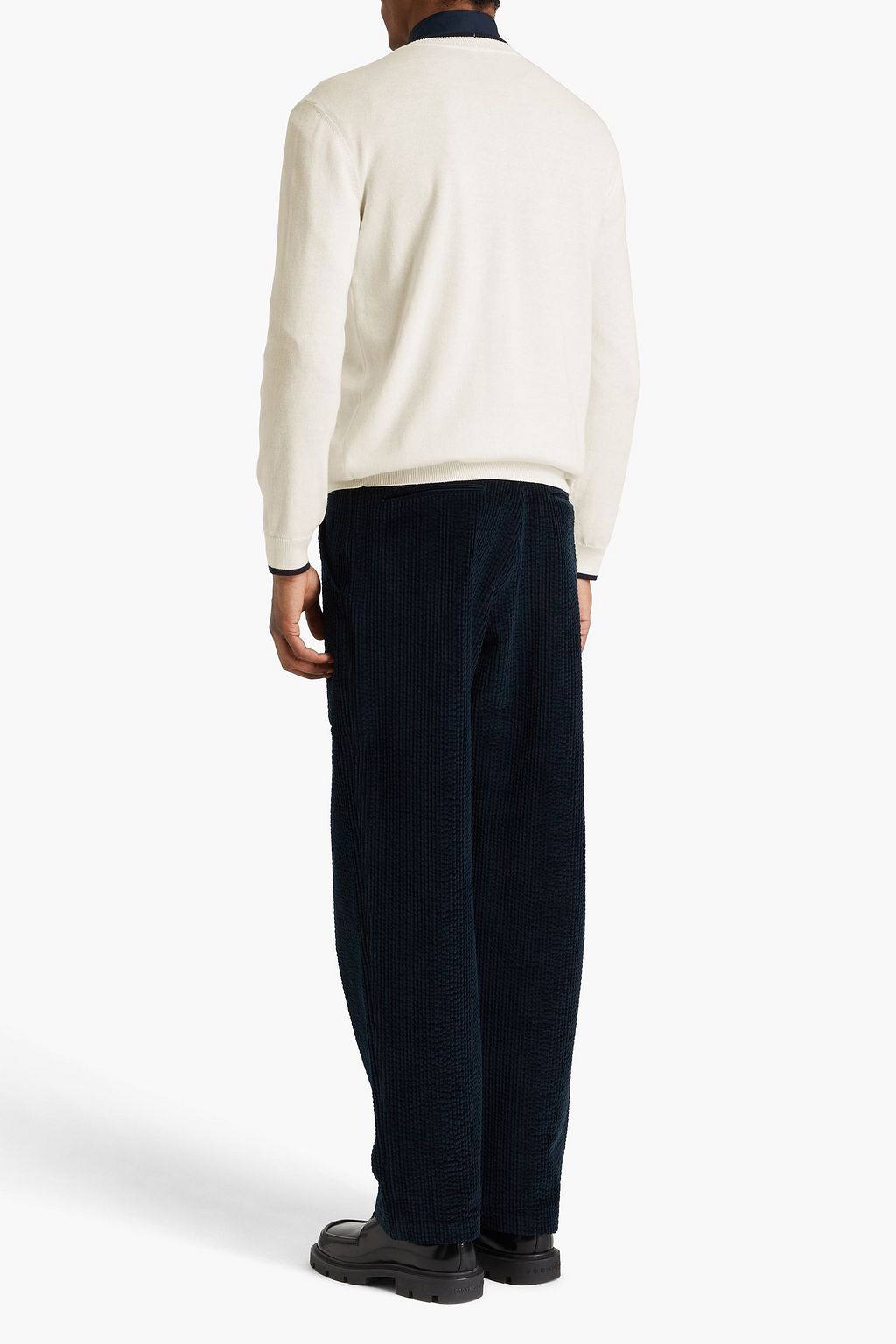 GIORGIO ARMANI Intarsia cotton and cashmere-blend sweater