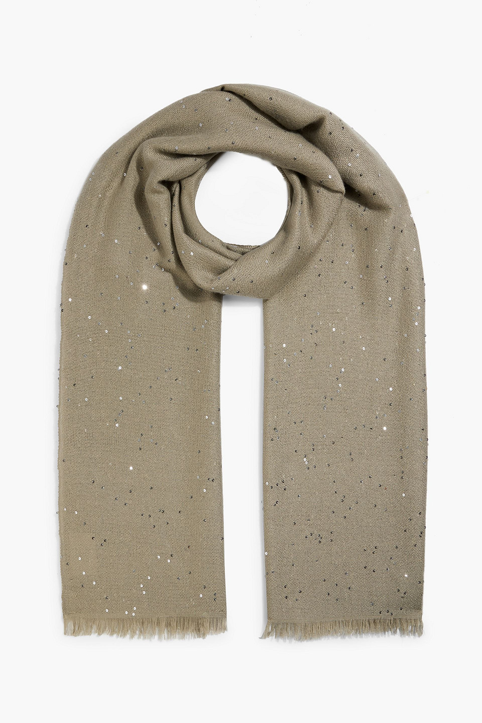 Sequin-embellished cashmere and silk-blend scarf