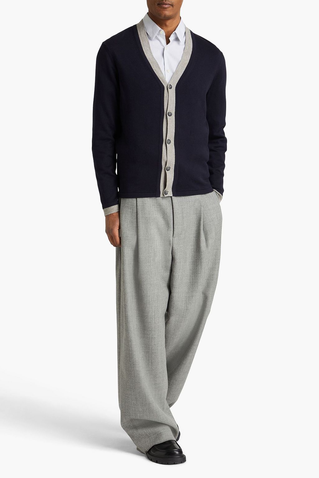 GIORGIO ARMANI كارديغان من القطن ومزيج الكشمير