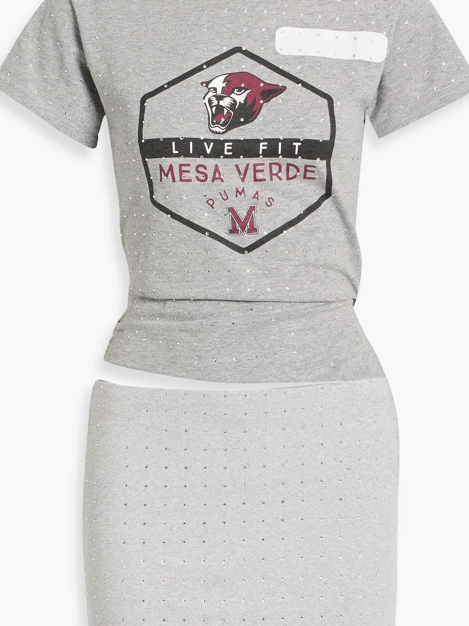 cutout printed cotton-jersey mini dress