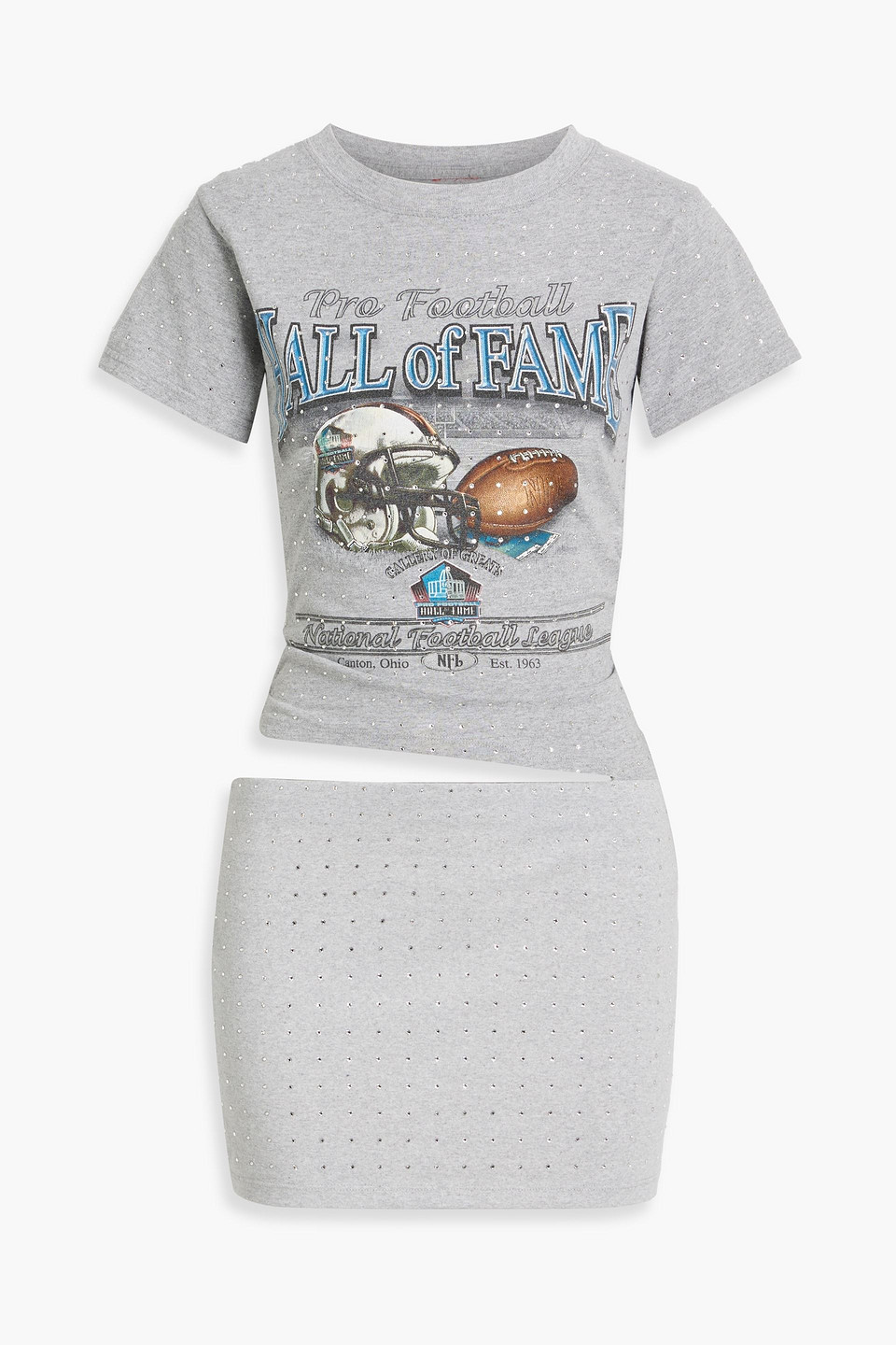 Cutout printed cotton-jersey mini dress