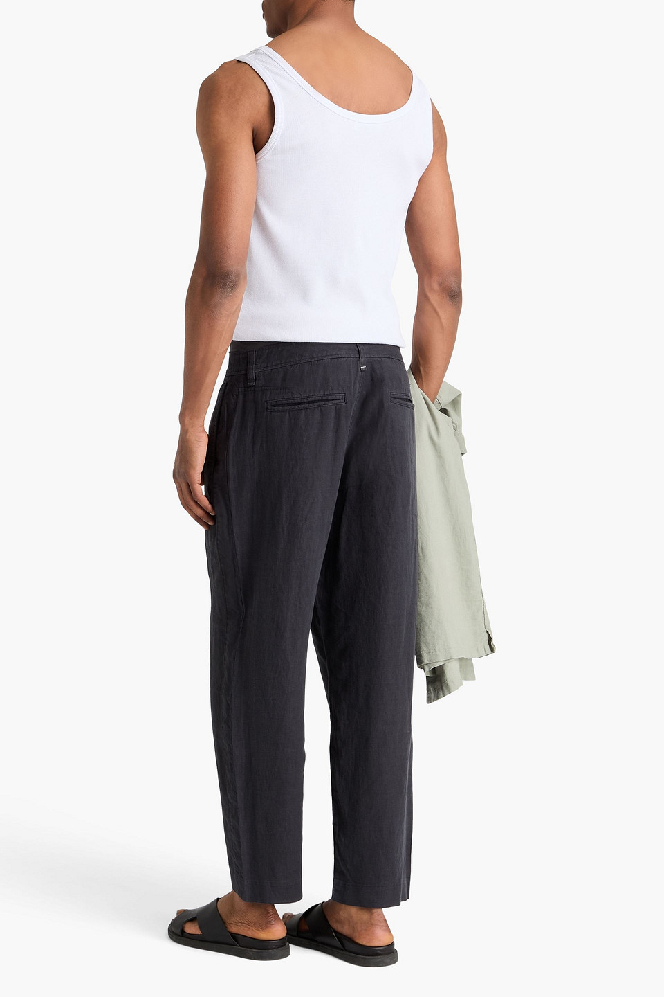  Rag & Bone - Tapered Linen Pants - Black - 30 