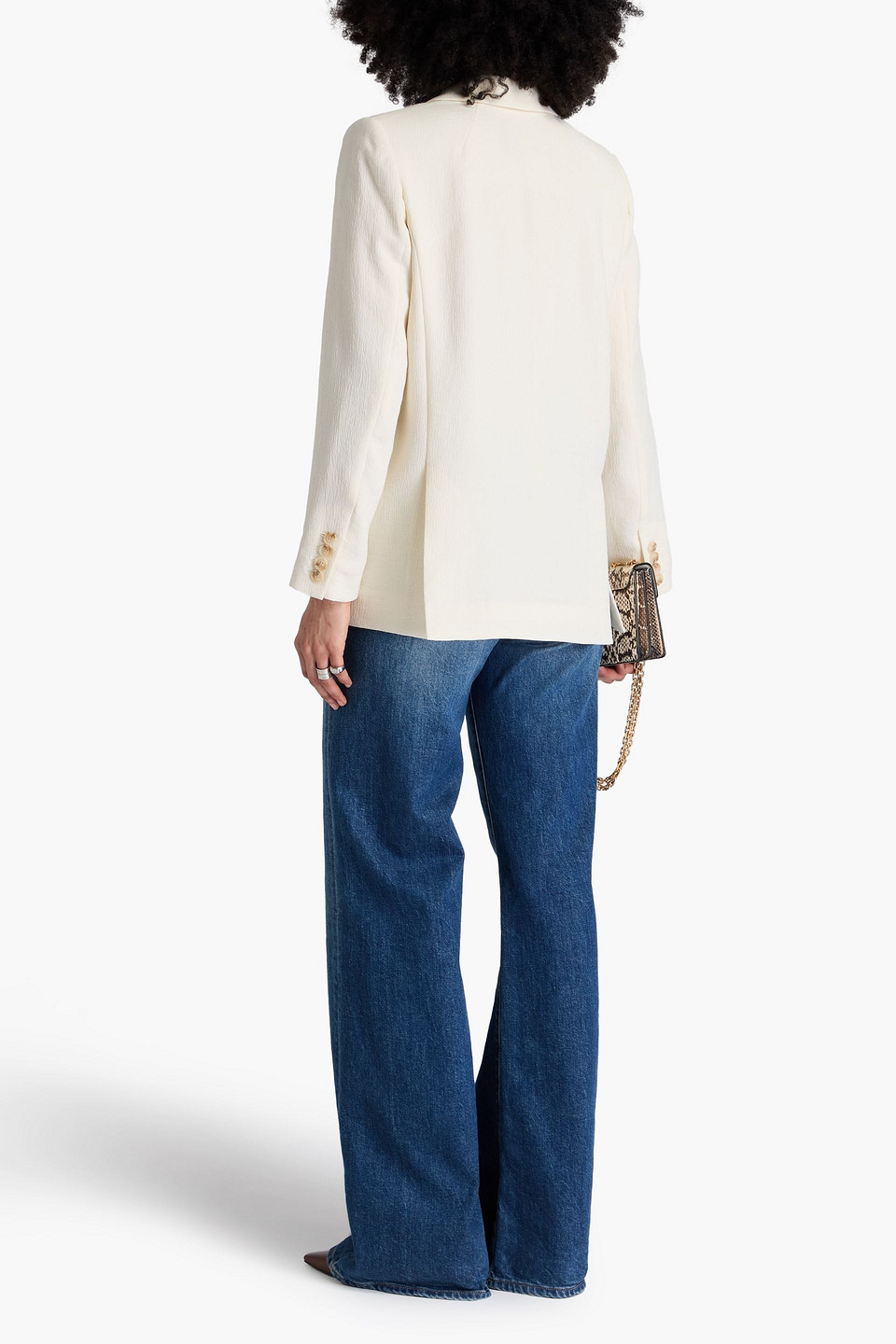 A.emery Belen Doppelreihiger Blazer Aus Krepon In Elfenbein
