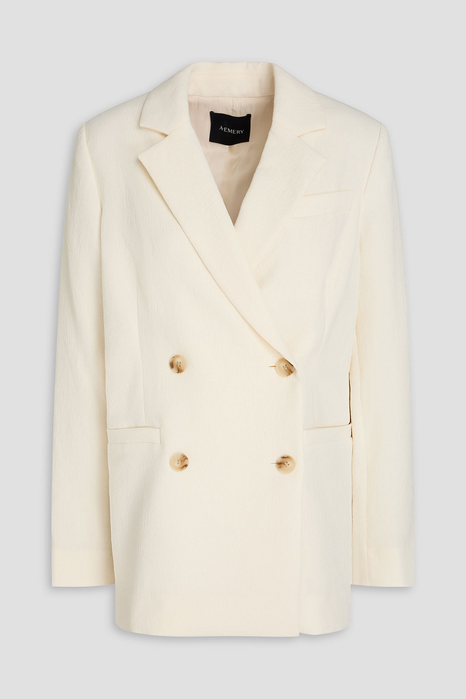 A.emery Belen Doppelreihiger Blazer Aus Krepon In Elfenbein