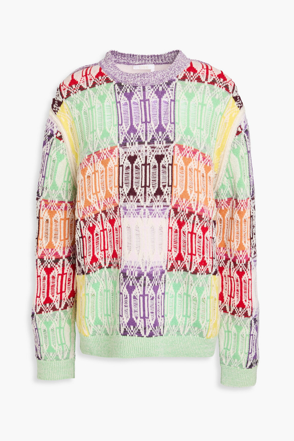 Chloé Intarsia cashmere and wool-blend sweater