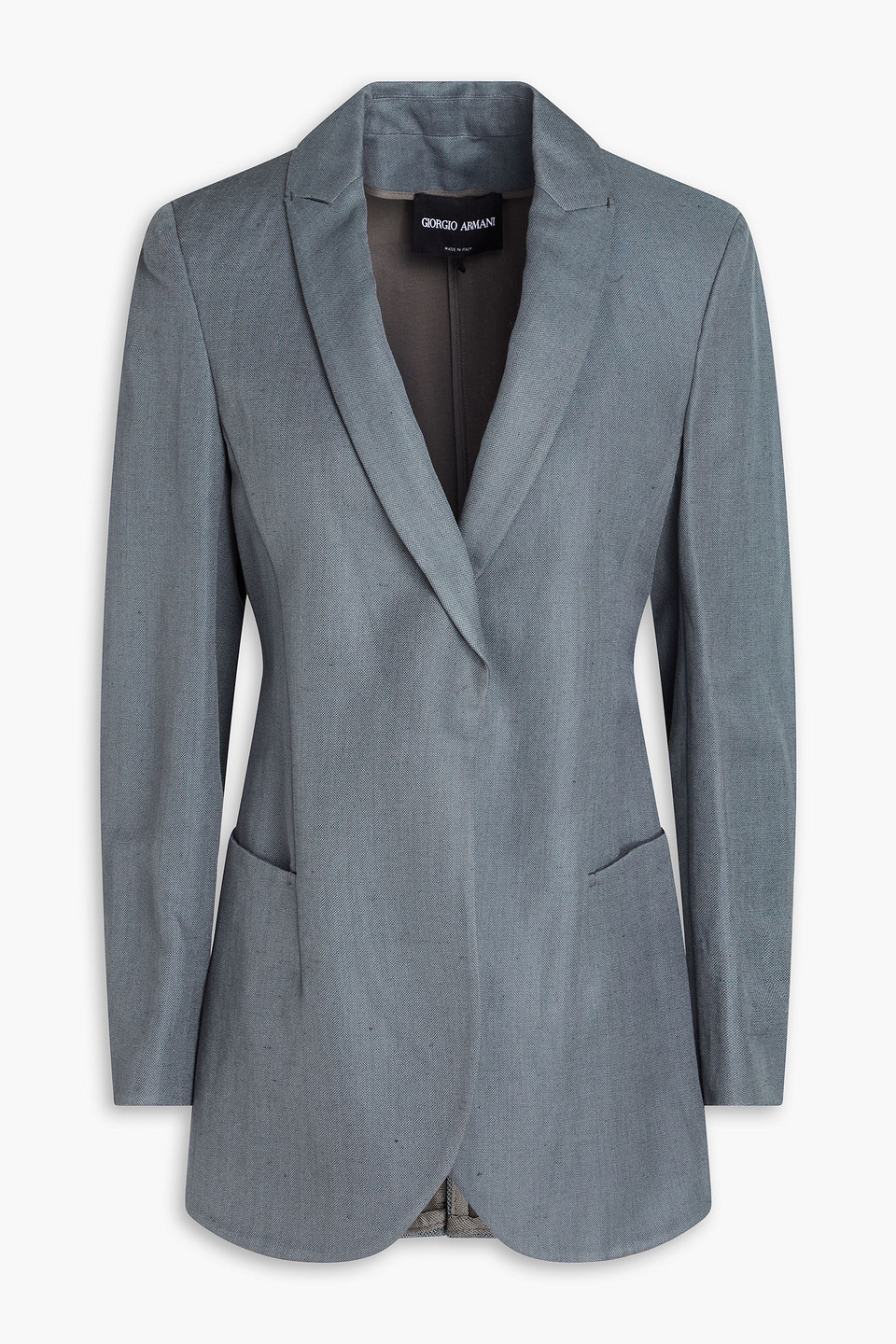 Giorgio Armani Blazer Aus Einer Leinen-seidenmischung In Grau