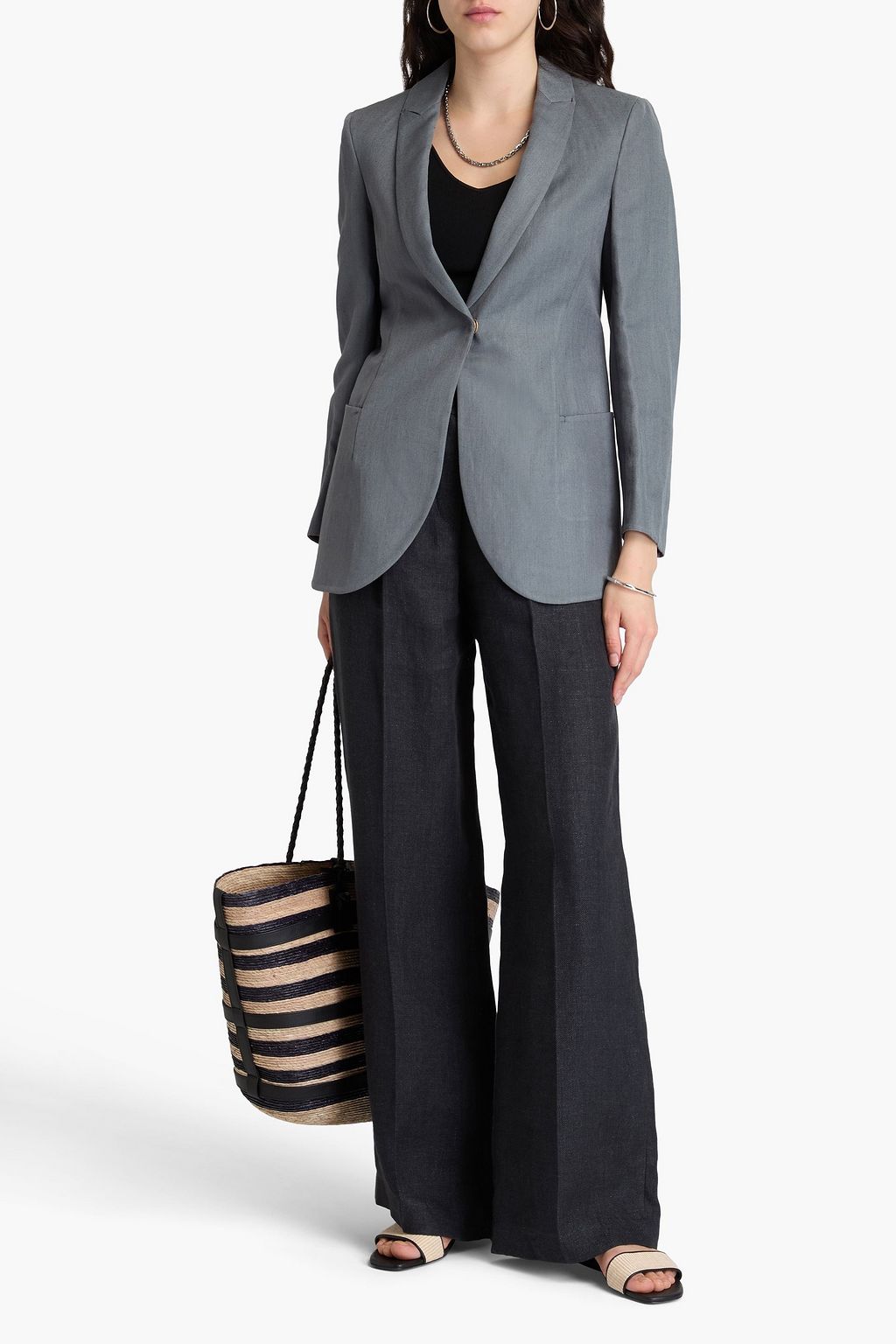 GIORGIO ARMANI 리넨 실크 혼방 블레이저