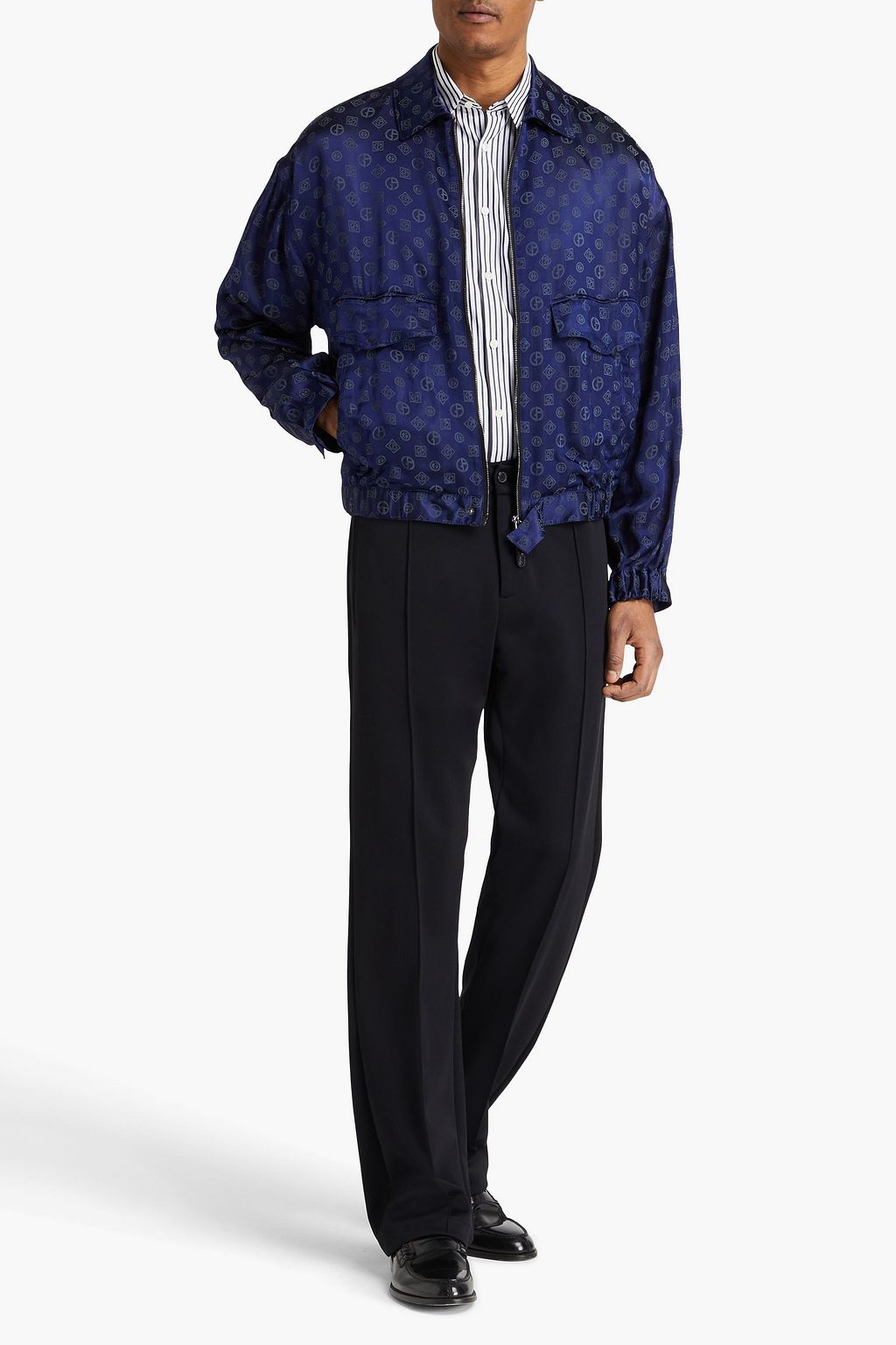 GIORGIO ARMANI 새틴 자카드 재킷