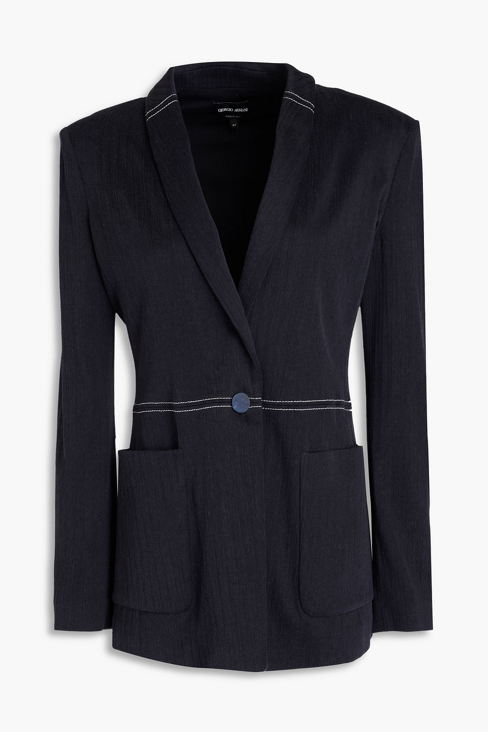Giorgio Armani Blazer Aus Tweed In Nachtblau