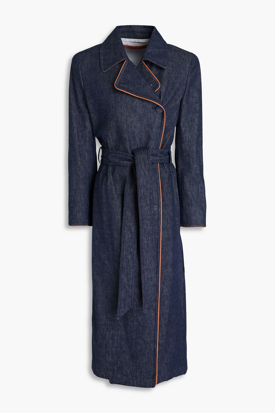 Giorgio Armani Trenchcoat Aus Denim In Dunkelblauer Denim