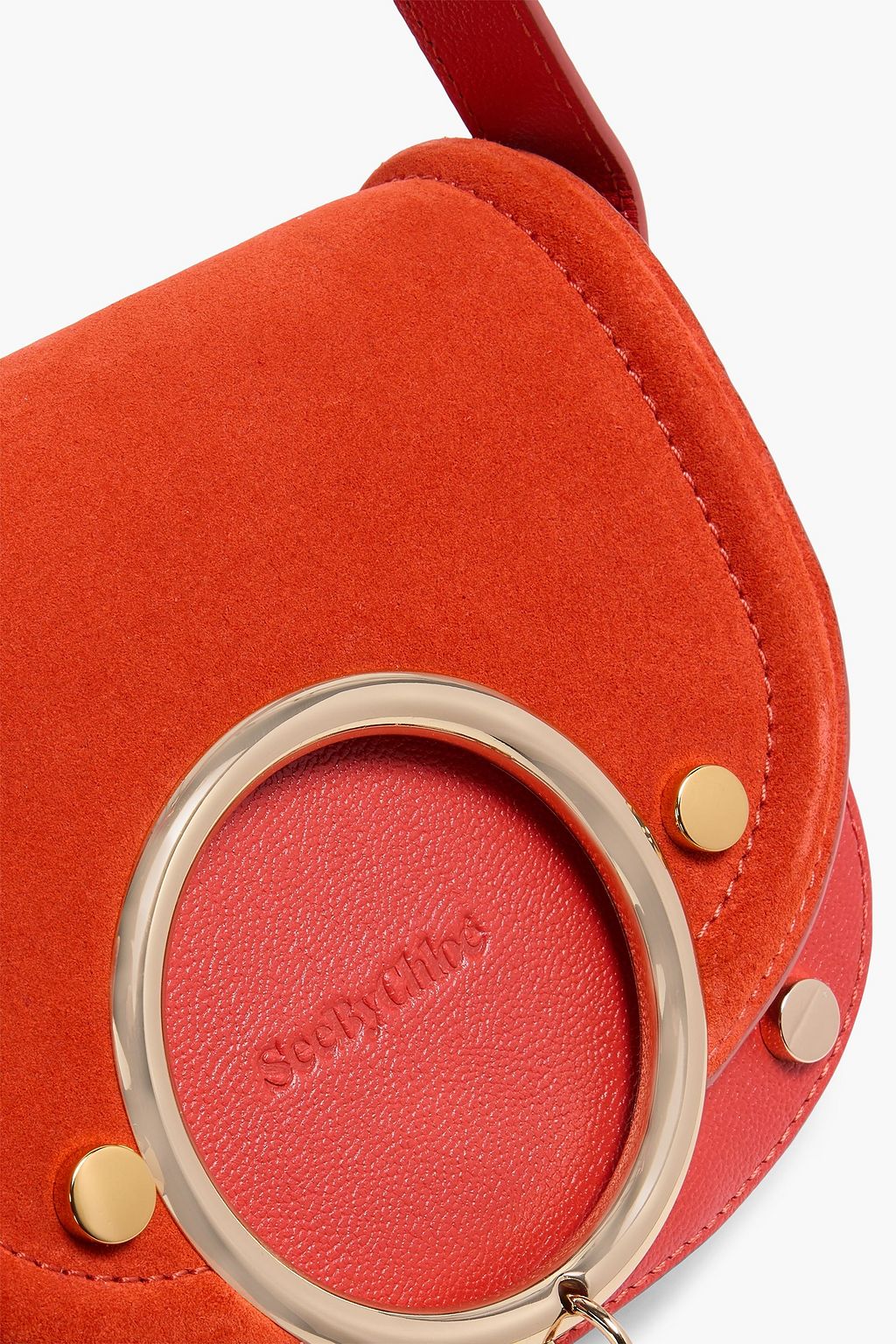 SEE BY CHLOÉ Hana suede and pebbled-leather cross-body bag