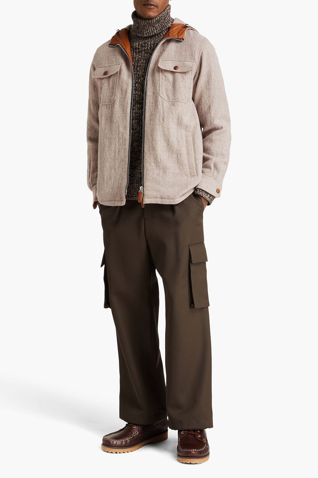 GIORGIO ARMANI 울 후드 재킷