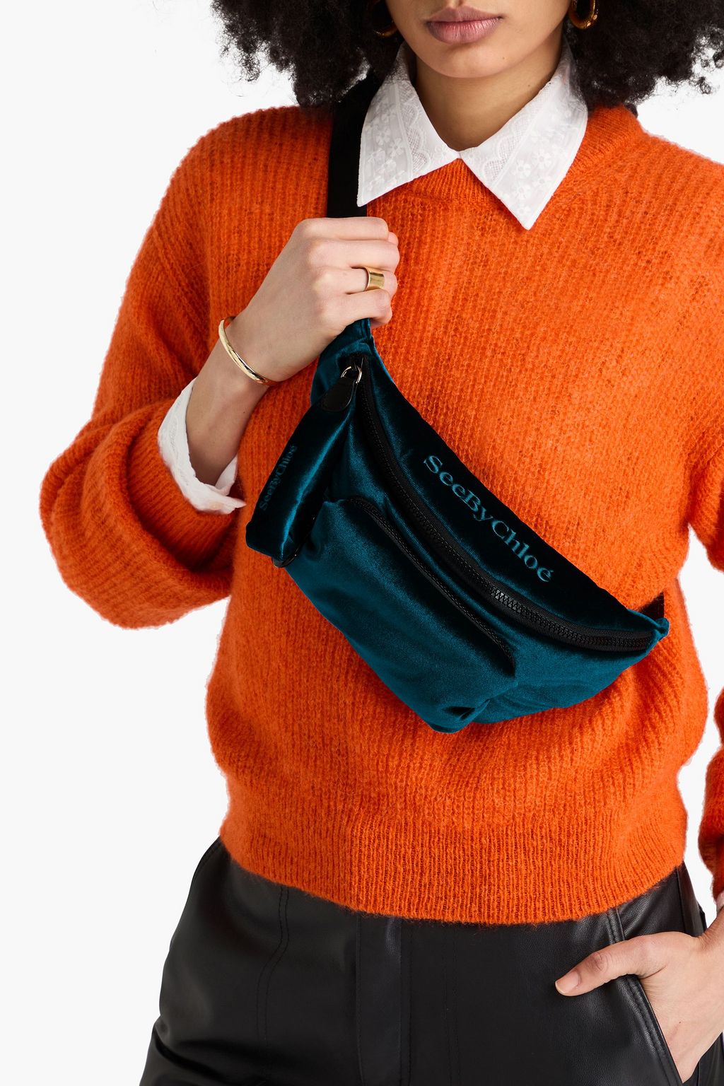SEE BY CHLOÉ Embroidered velvet belt bag