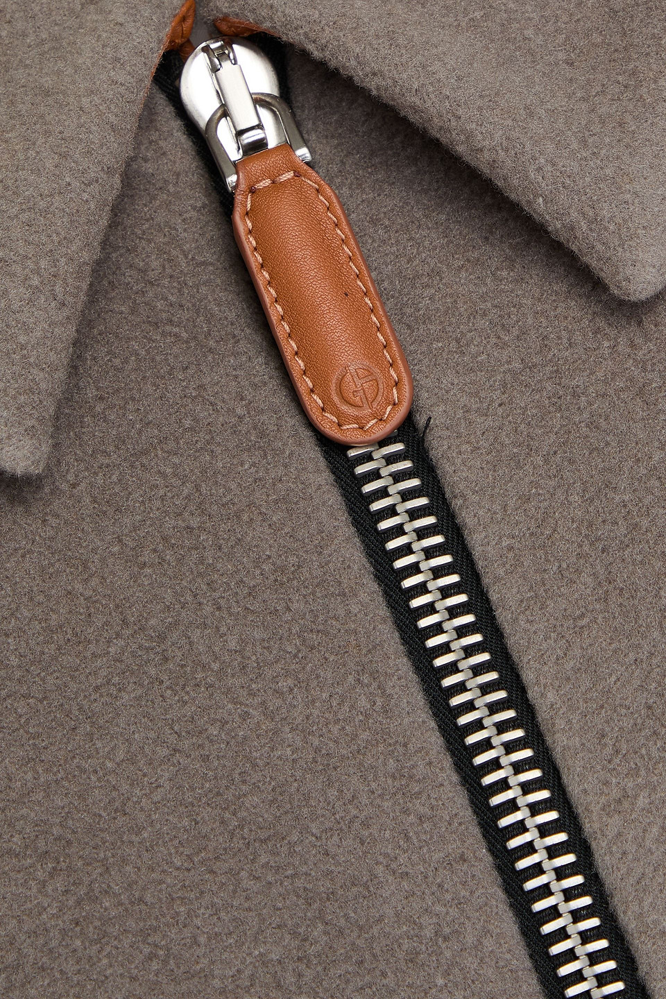 GIORGIO ARMANI DÉGRADÉ WOOL AND CASHMERE-BLEND FLEECE JACKET