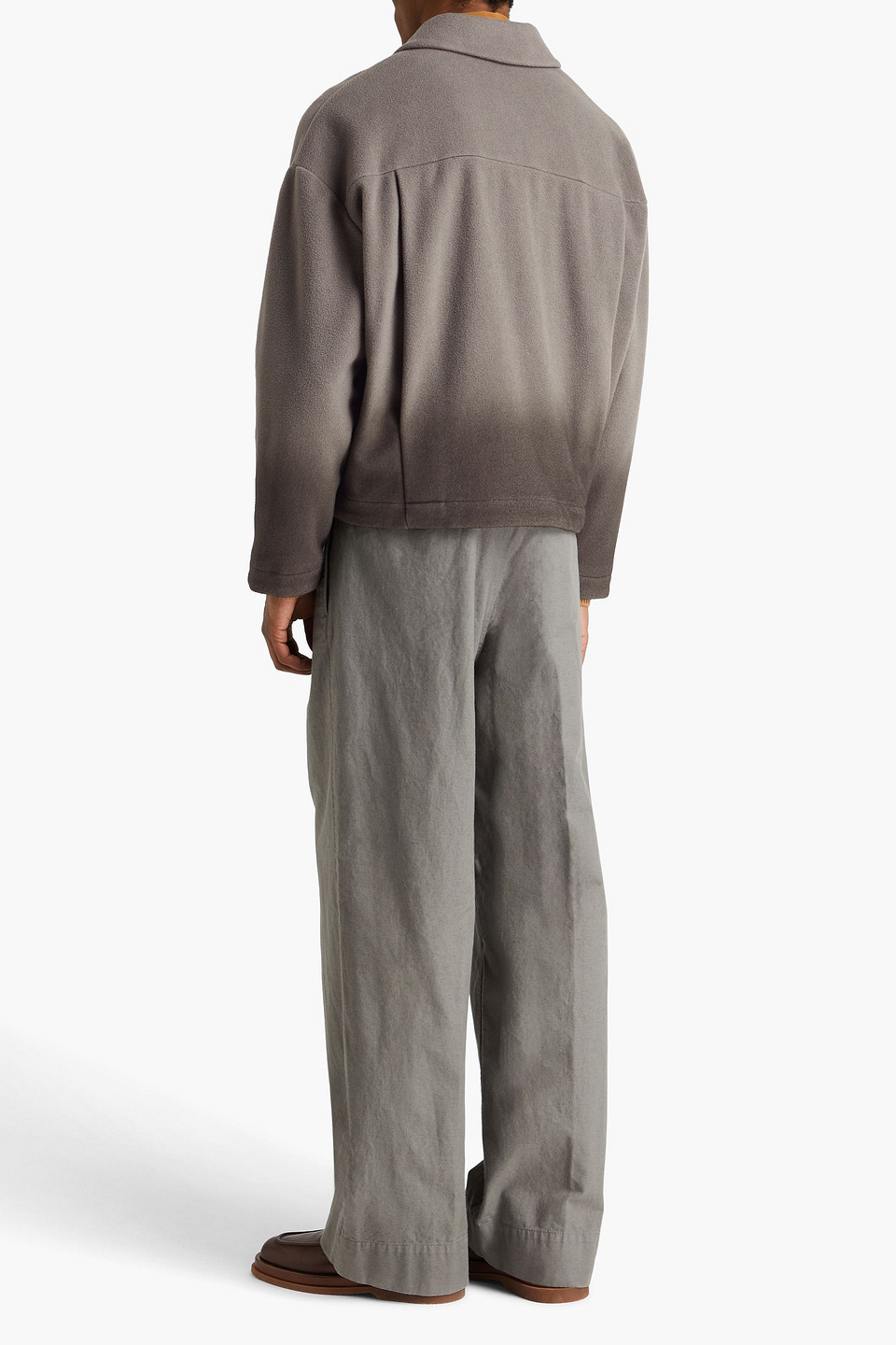 GIORGIO ARMANI DÉGRADÉ WOOL AND CASHMERE-BLEND FLEECE JACKET