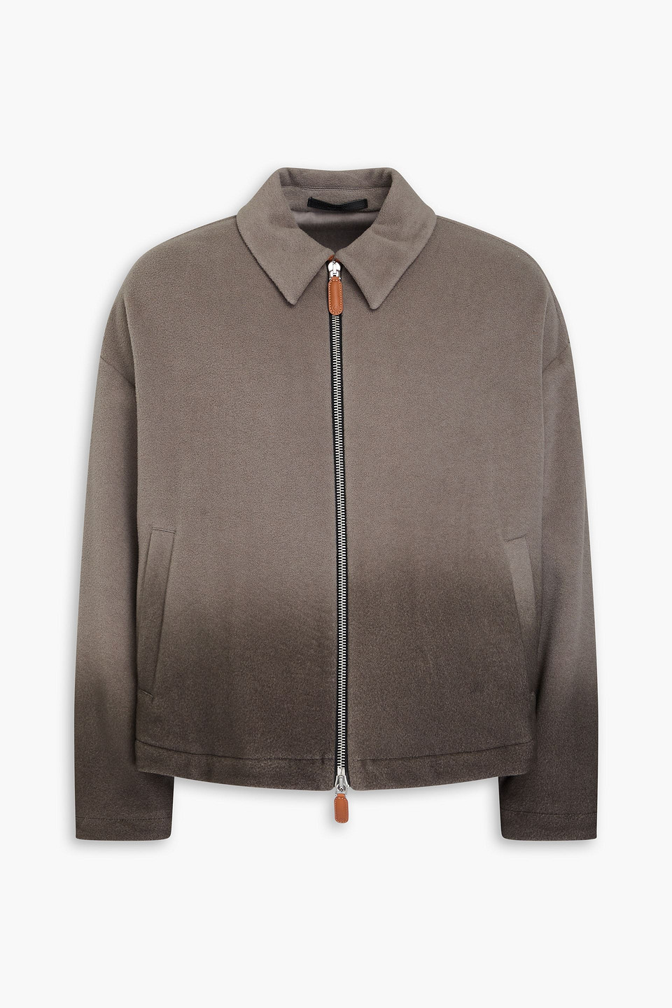 GIORGIO ARMANI DÉGRADÉ WOOL AND CASHMERE-BLEND FLEECE JACKET