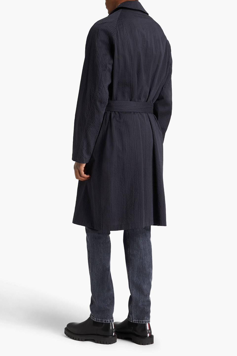 GIORGIO ARMANI BELTED COTTON-BLEND TAFFETA TRENCH COAT