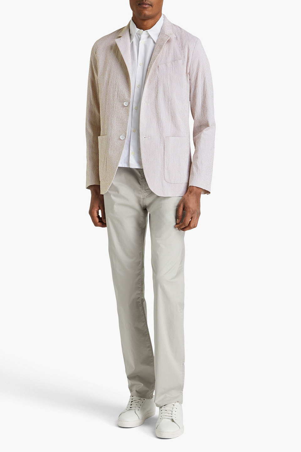 RAG & BONE LINDEN COTTON-BLEND SEERSUCKER BLAZER