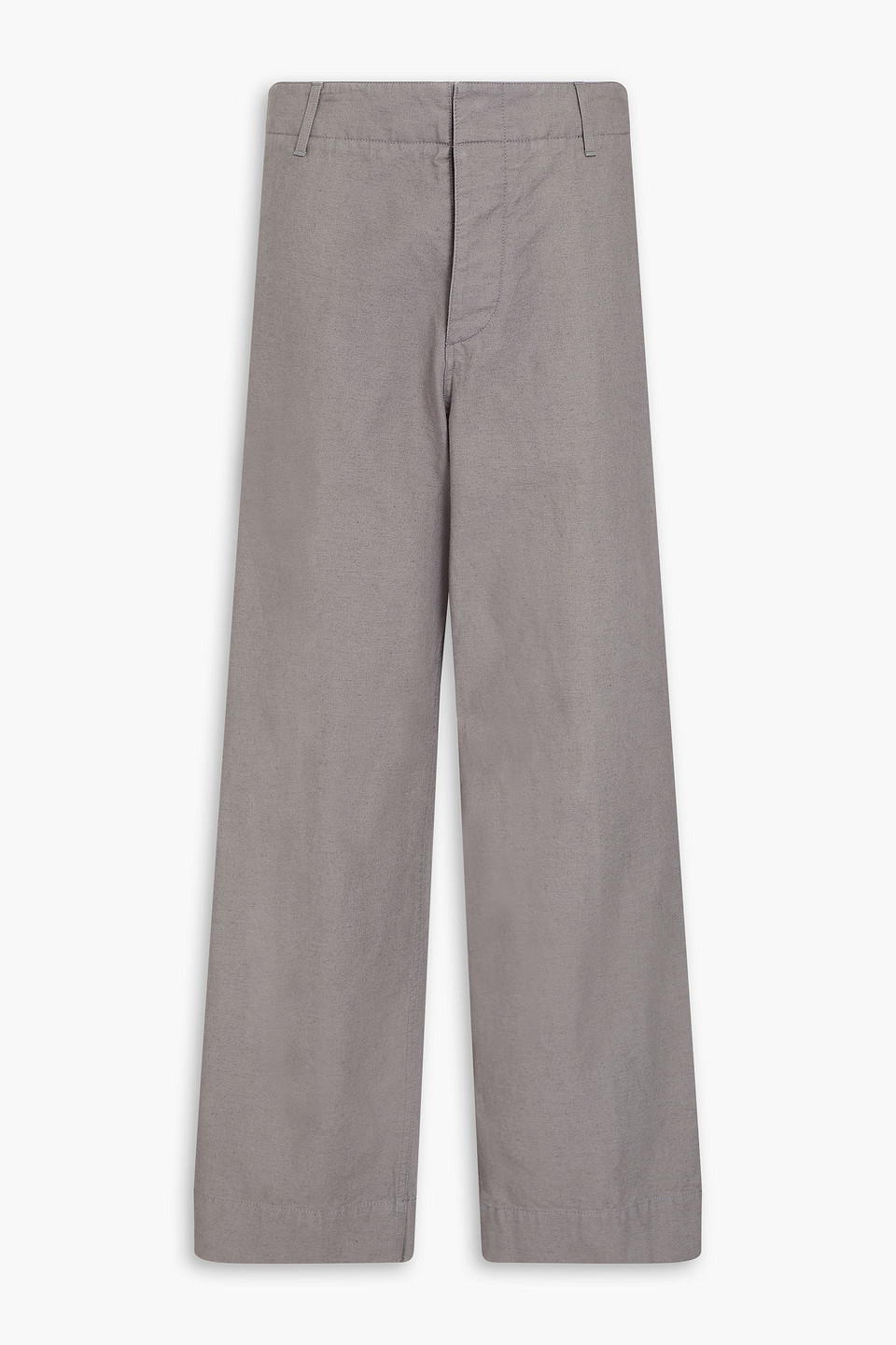 GIORGIO ARMANI COTTON AND LINEN-BLEND TWILL PANTS