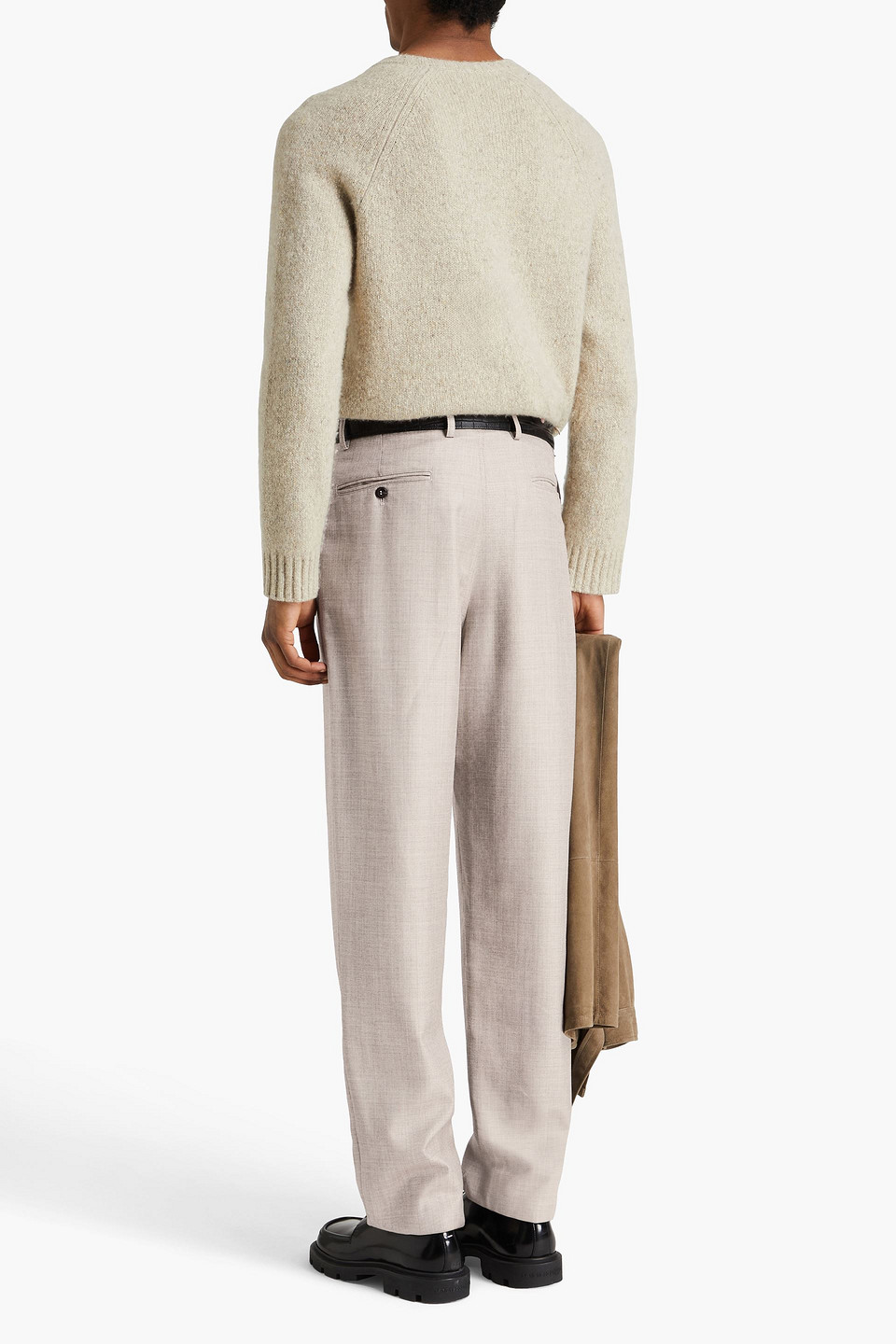GIORGIO ARMANI WOOL, SILK AND LINEN-BLEND PANTS
