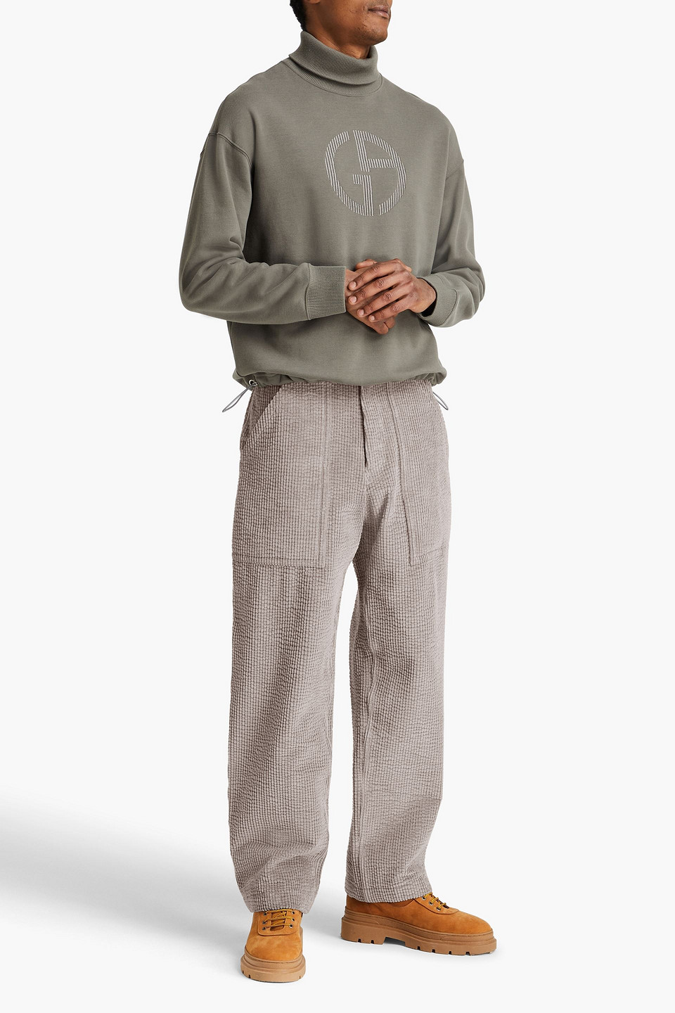 GIORGIO ARMANI COTTON-BLEND CORDUROY PANTS