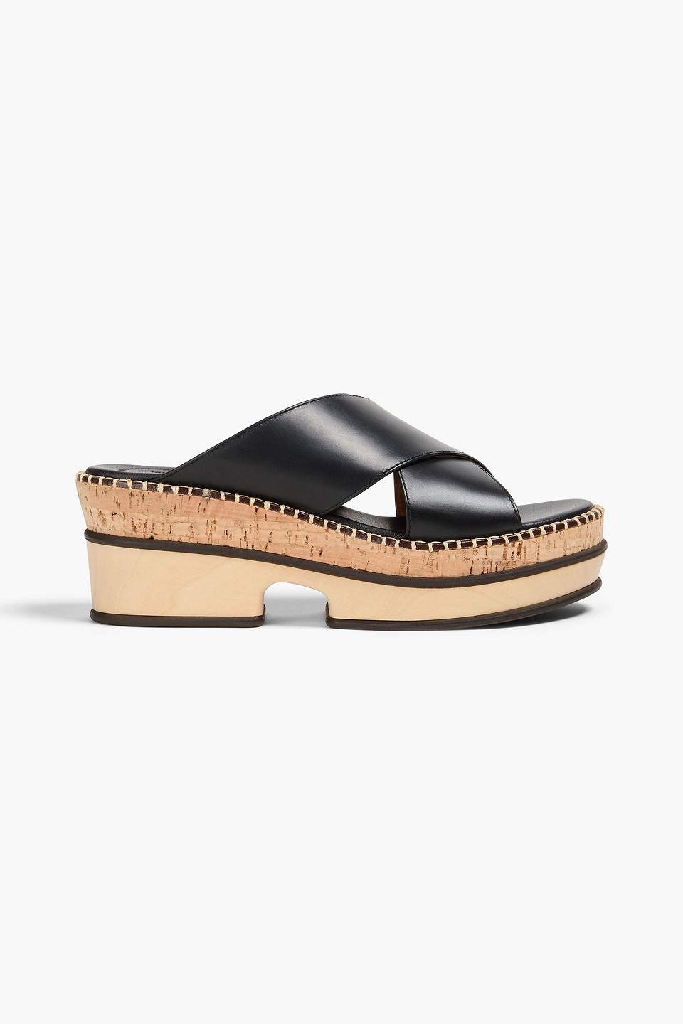 Chloé Laia Leather Platform Mules In Black