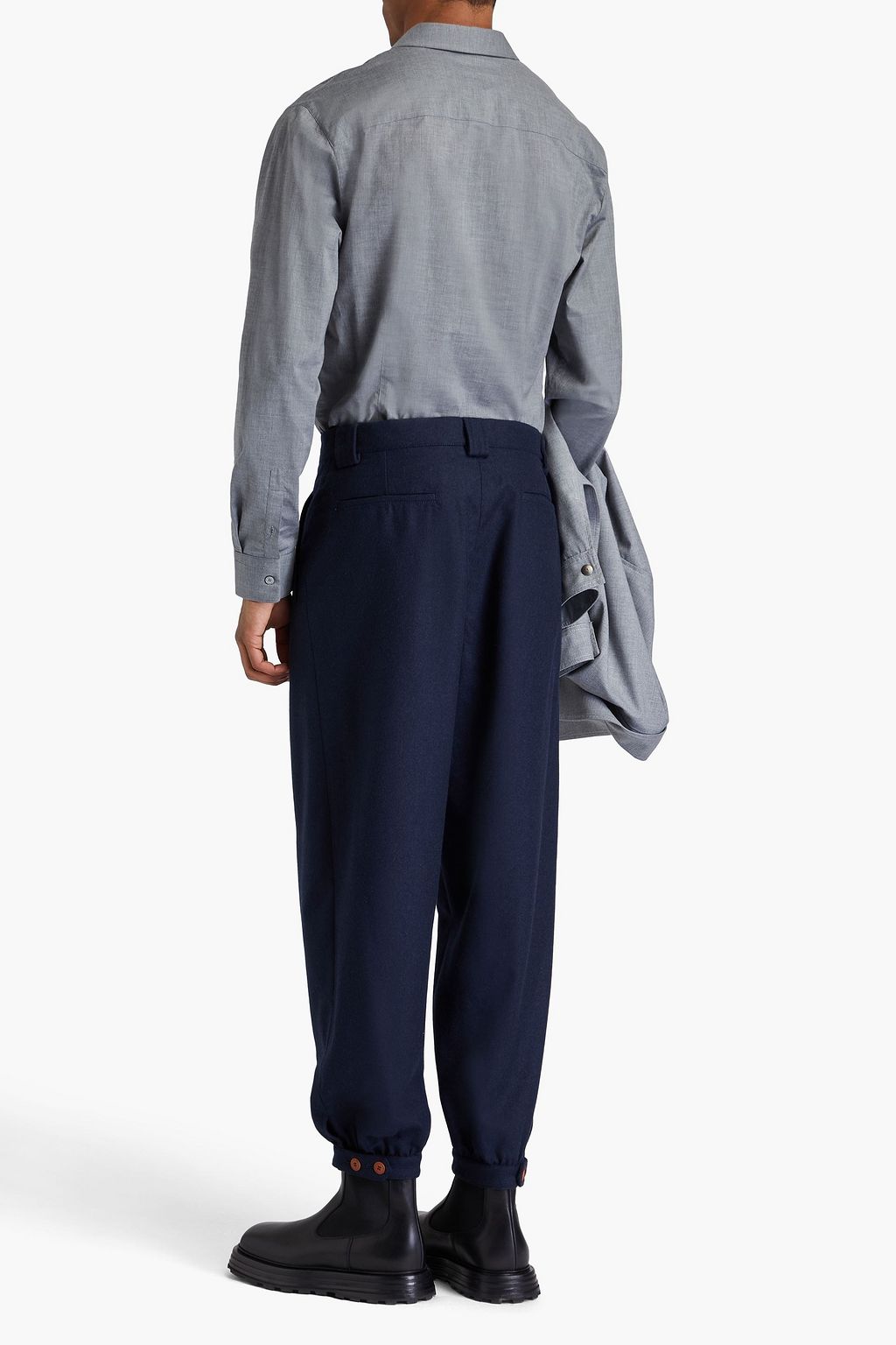 GIORGIO ARMANI Karottenhose aus Flanell aus einer Kaschmir-Wollmischung