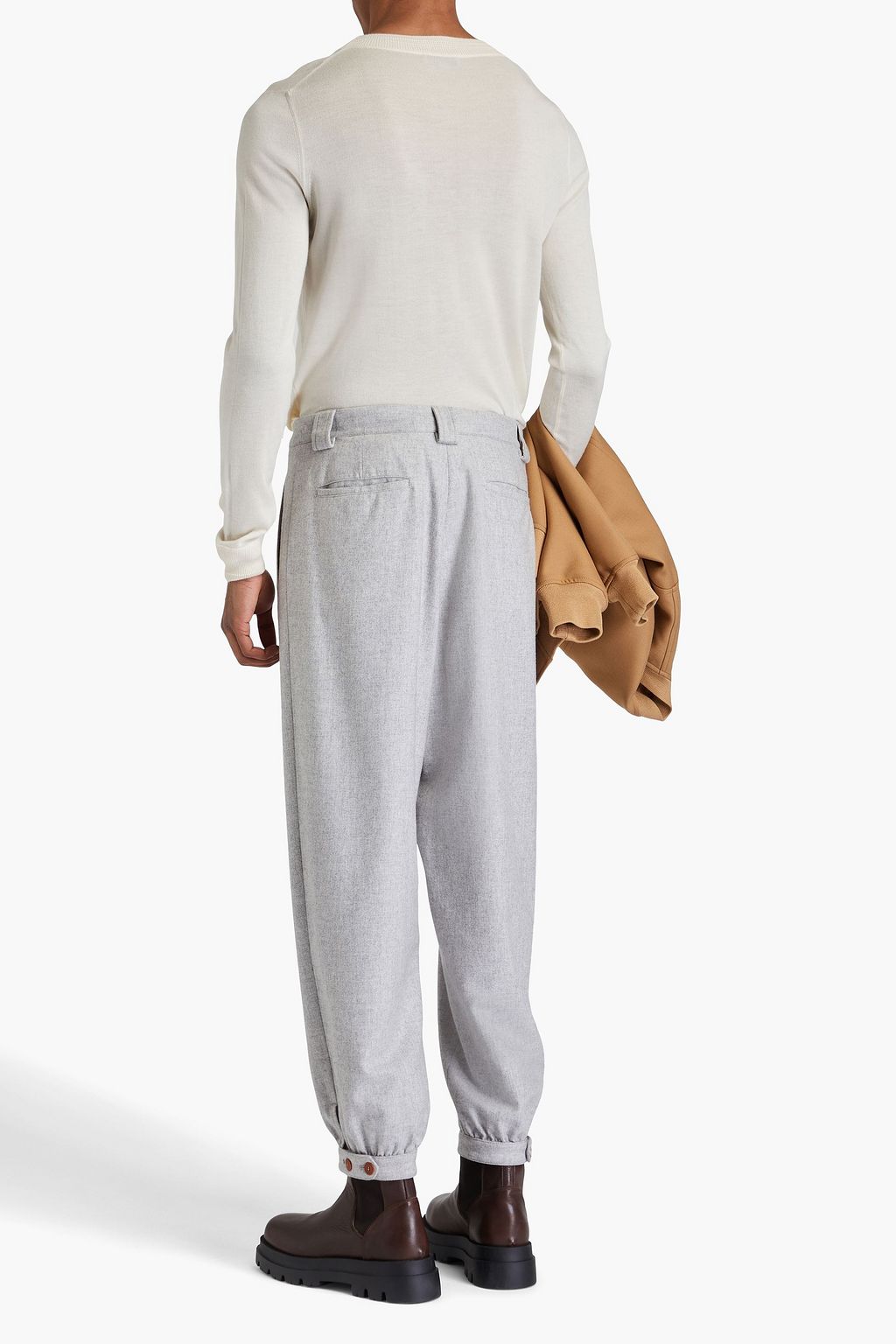 GIORGIO ARMANI Karottenhose aus Flanell aus einer Kaschmir-Wollmischung