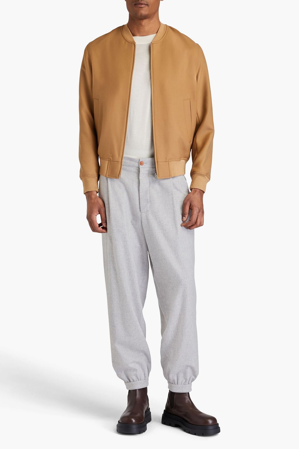 GIORGIO ARMANI Karottenhose aus Flanell aus einer Kaschmir-Wollmischung