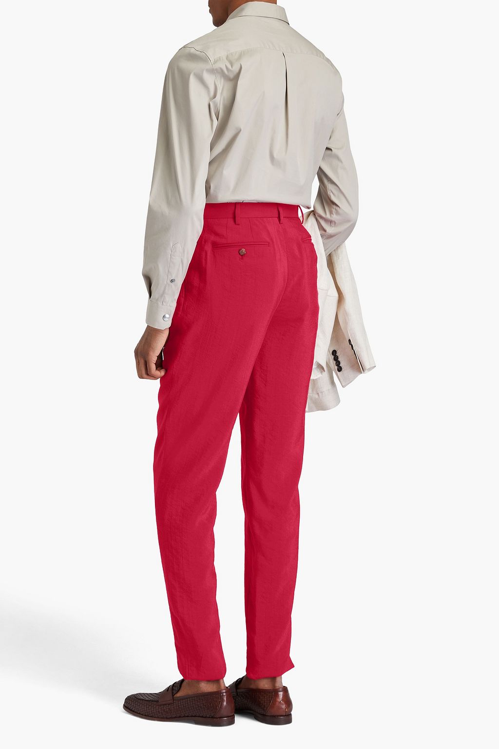 GIORGIO ARMANI Karottenhose aus Twill aus einer Seidenmischung