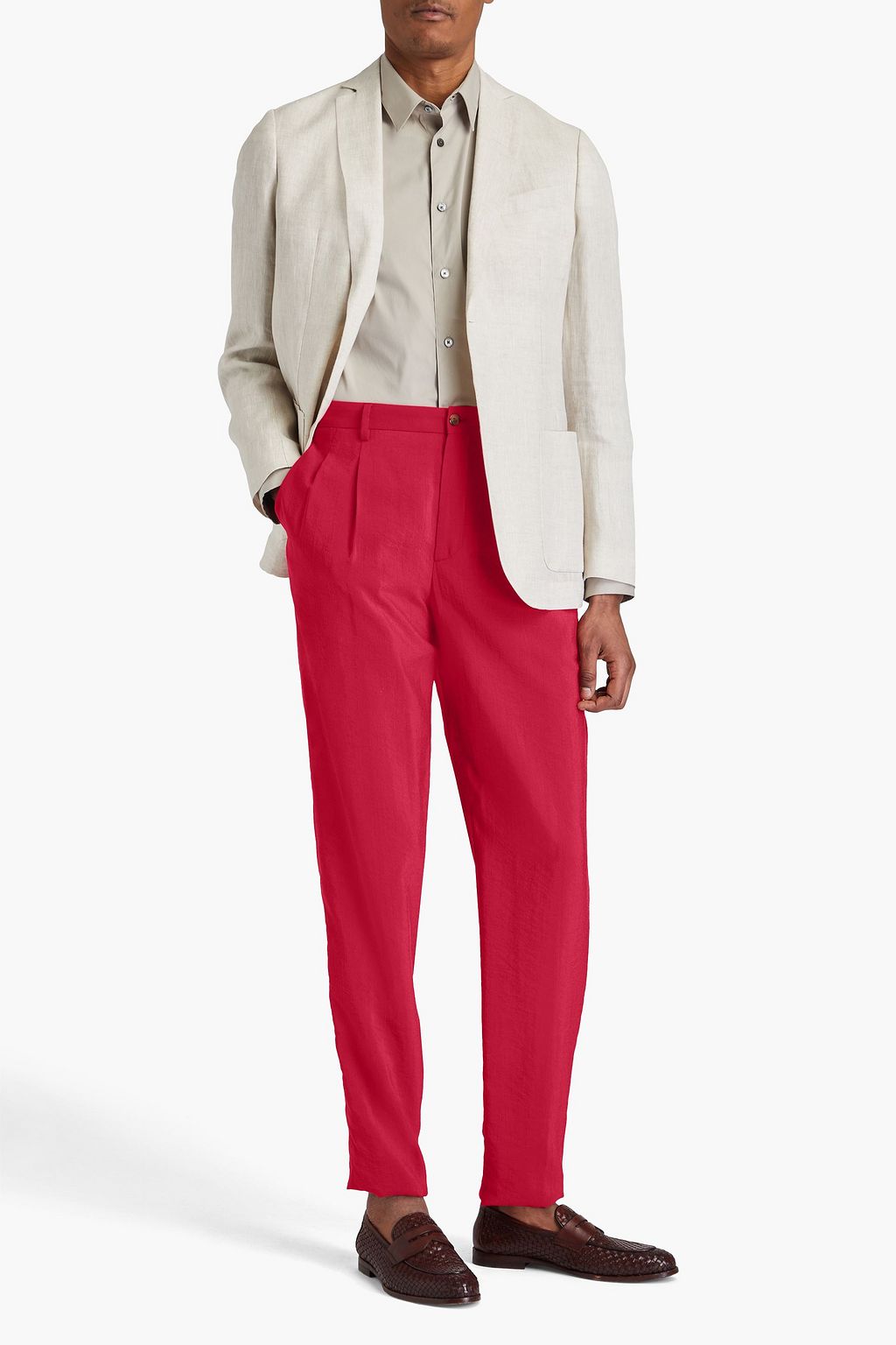 GIORGIO ARMANI Karottenhose aus Twill aus einer Seidenmischung