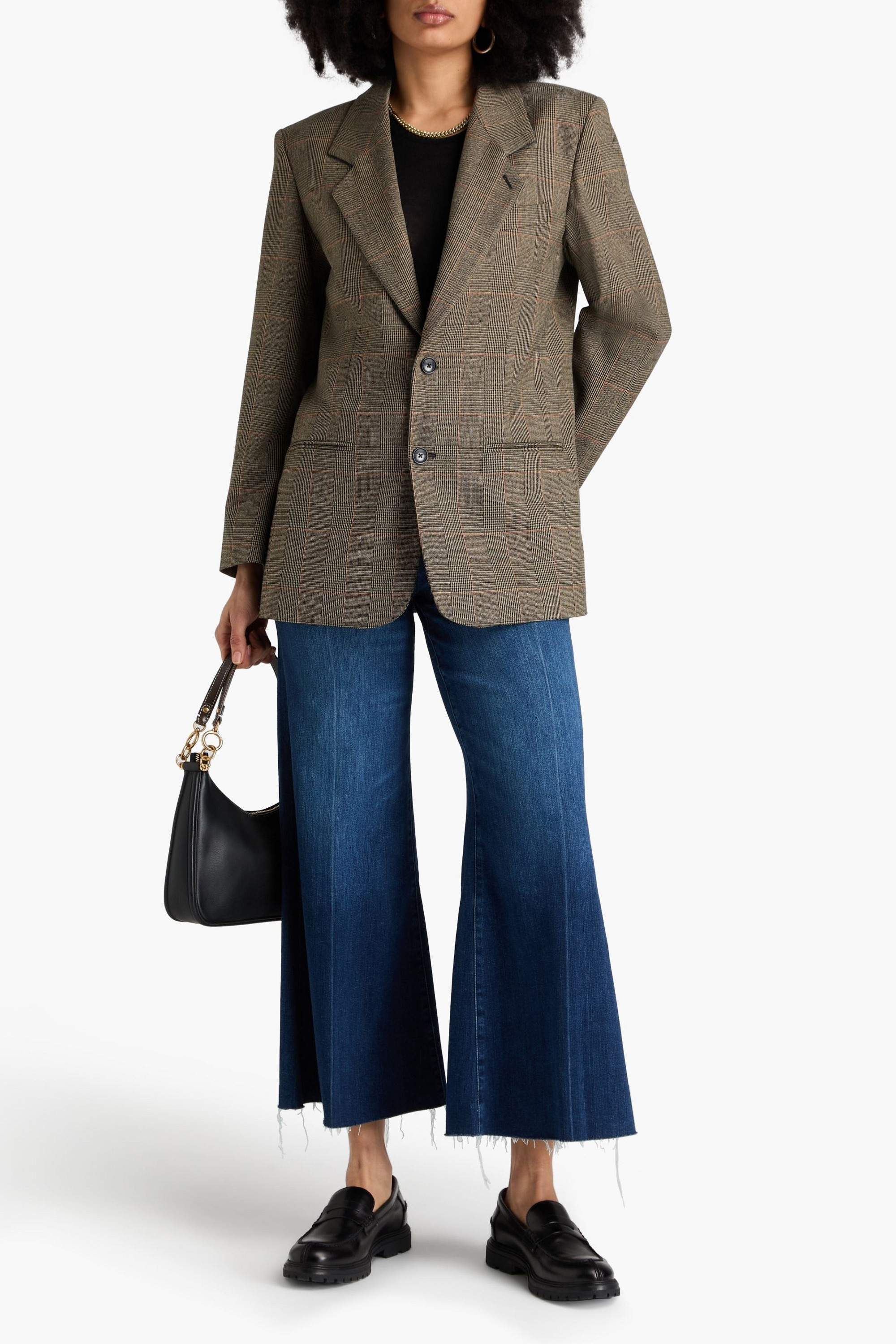 FRAME Grandfather Prince of Wales checked tweed blazer